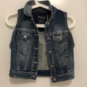 Silver denim vest XS